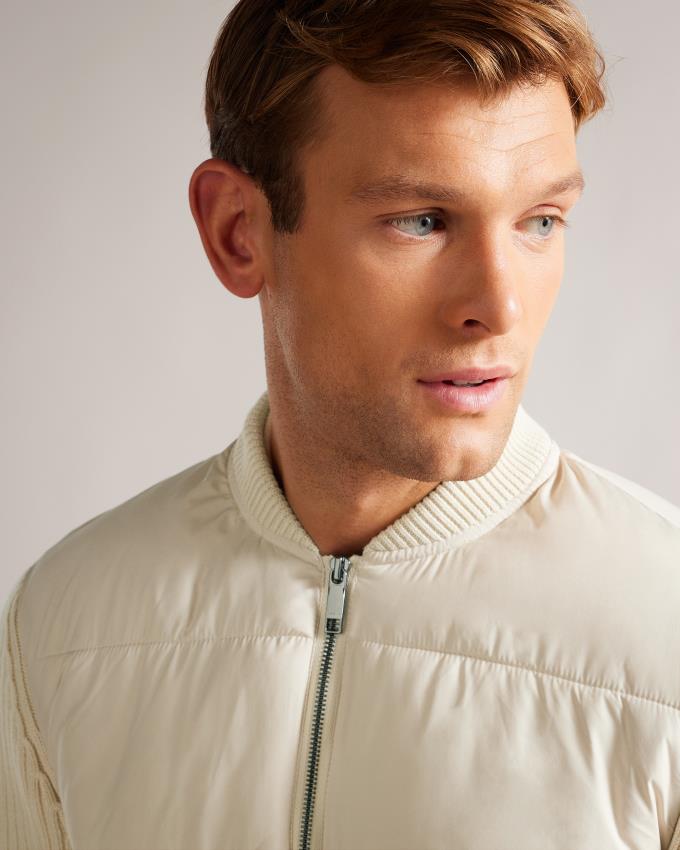 Veste Ted Baker Long Sleeve Wadded Zip Through Beige Homme | LTV-65345424